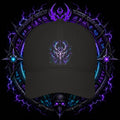 Neon Demon Skull Baseball Cap – Cyberpunk Gothic Low-Profile Hat