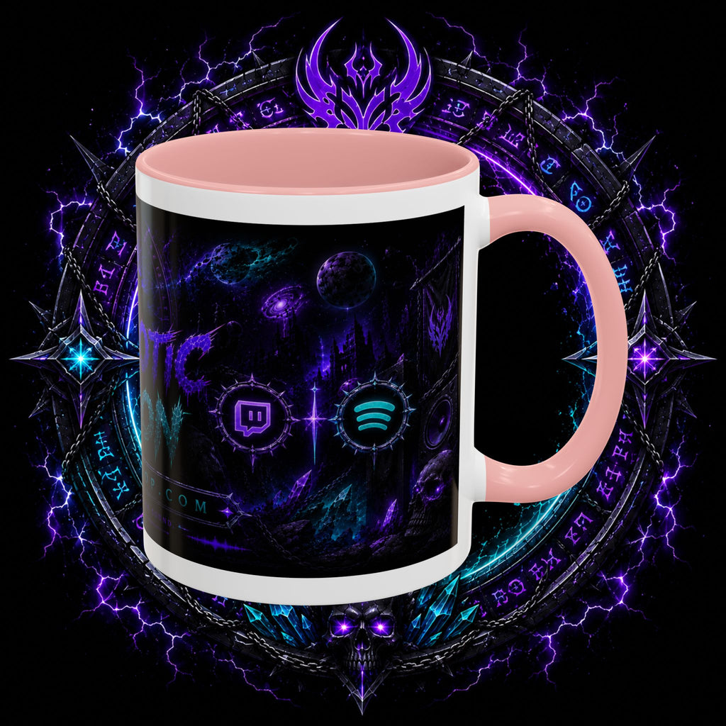 Neurotic Demon Accent Coffee Mug — Dark Neon Gaming Logo