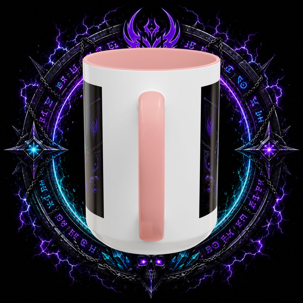 Neurotic Demon Accent Coffee Mug — Dark Neon Gaming Logo