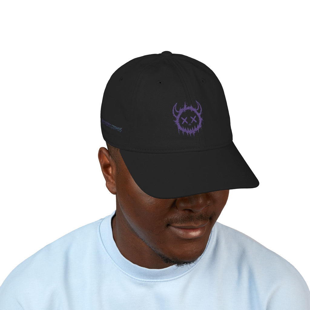 Embroidered Purple Demon Cap — Organic Baseball Hat