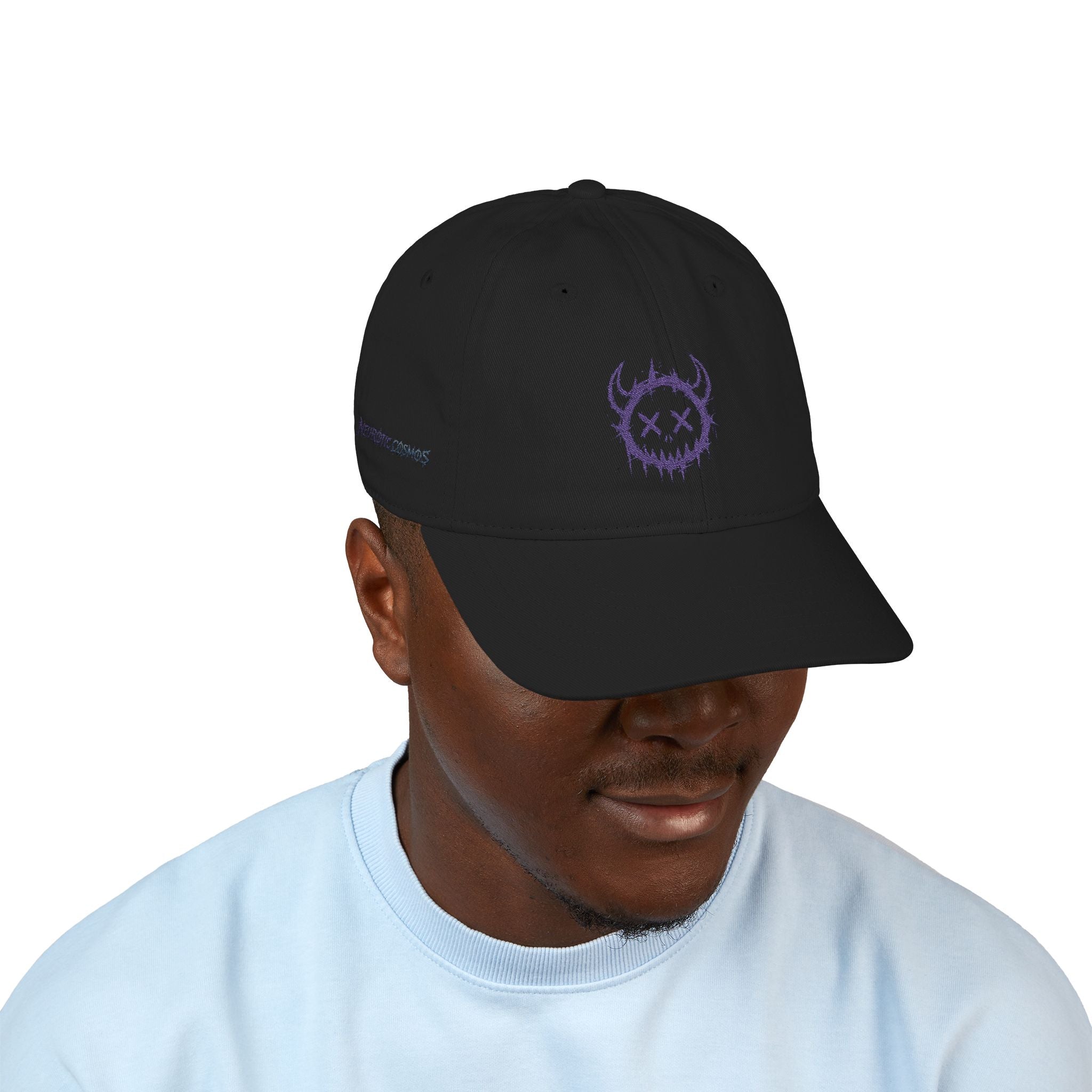 Embroidered Purple Demon Cap — Organic Baseball Hat