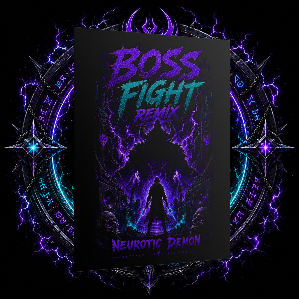 Boss Fight Remix Poster — Neurotic Demon Video Game Art Print