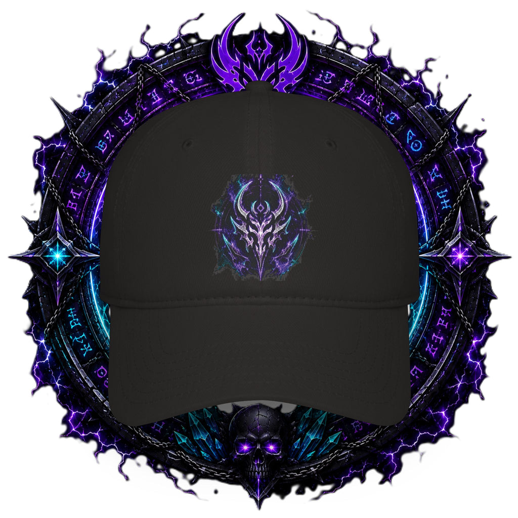 Neon Demon Skull Baseball Cap – Cyberpunk Gothic Low-Profile Hat