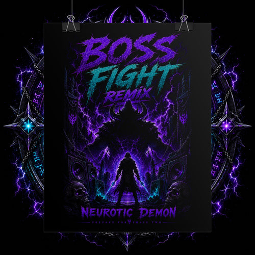 Boss Fight Remix Poster — Neurotic Demon Video Game Art Print