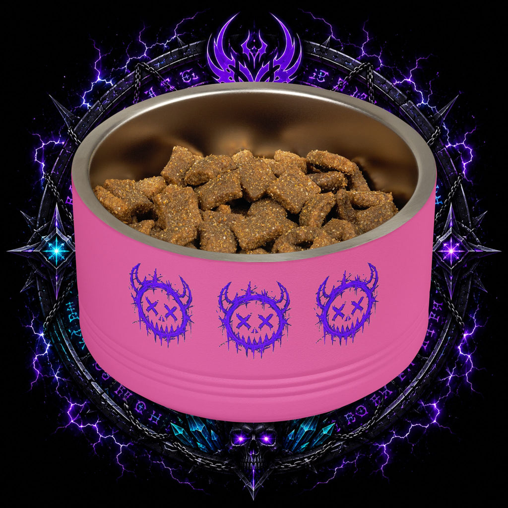 Gothic Purple Demon Pet Bowl — 18oz Stainless Steel Dog & Cat Bowl