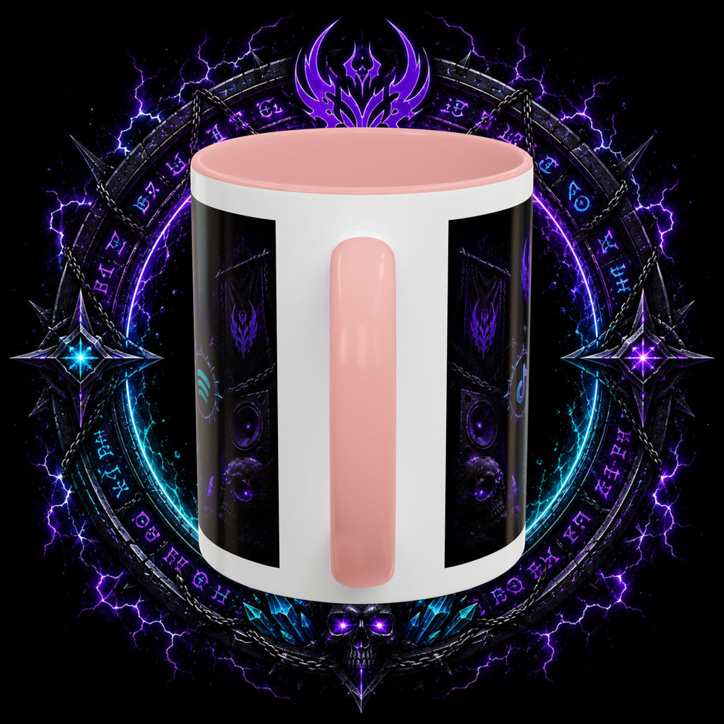 Neurotic Demon Accent Coffee Mug — Dark Neon Gaming Logo