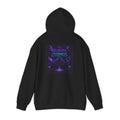 Neurotic Cosmos Hoodie — Purple Drip Demon Face Graphic Pullover