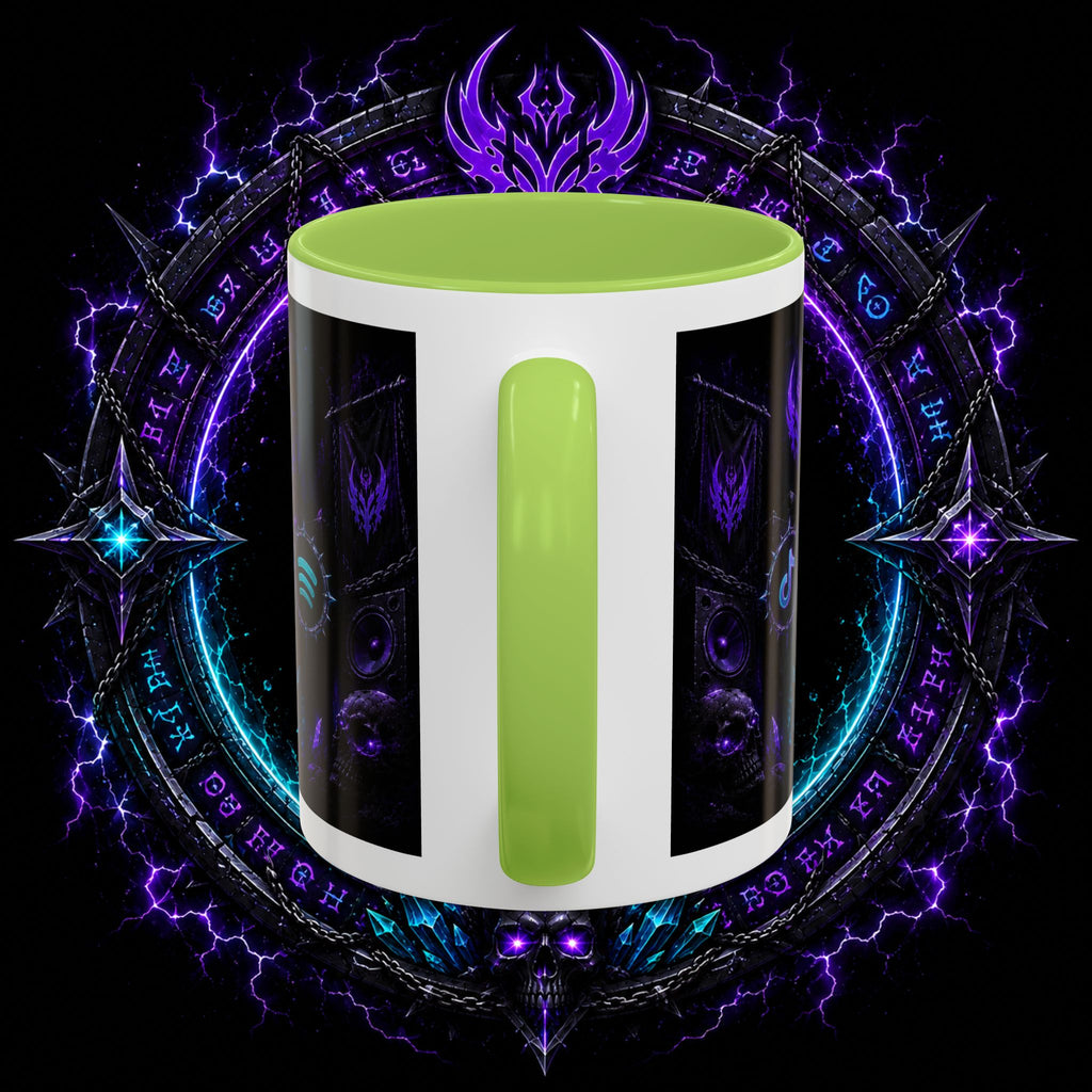 Neurotic Demon Accent Coffee Mug — Dark Neon Gaming Logo