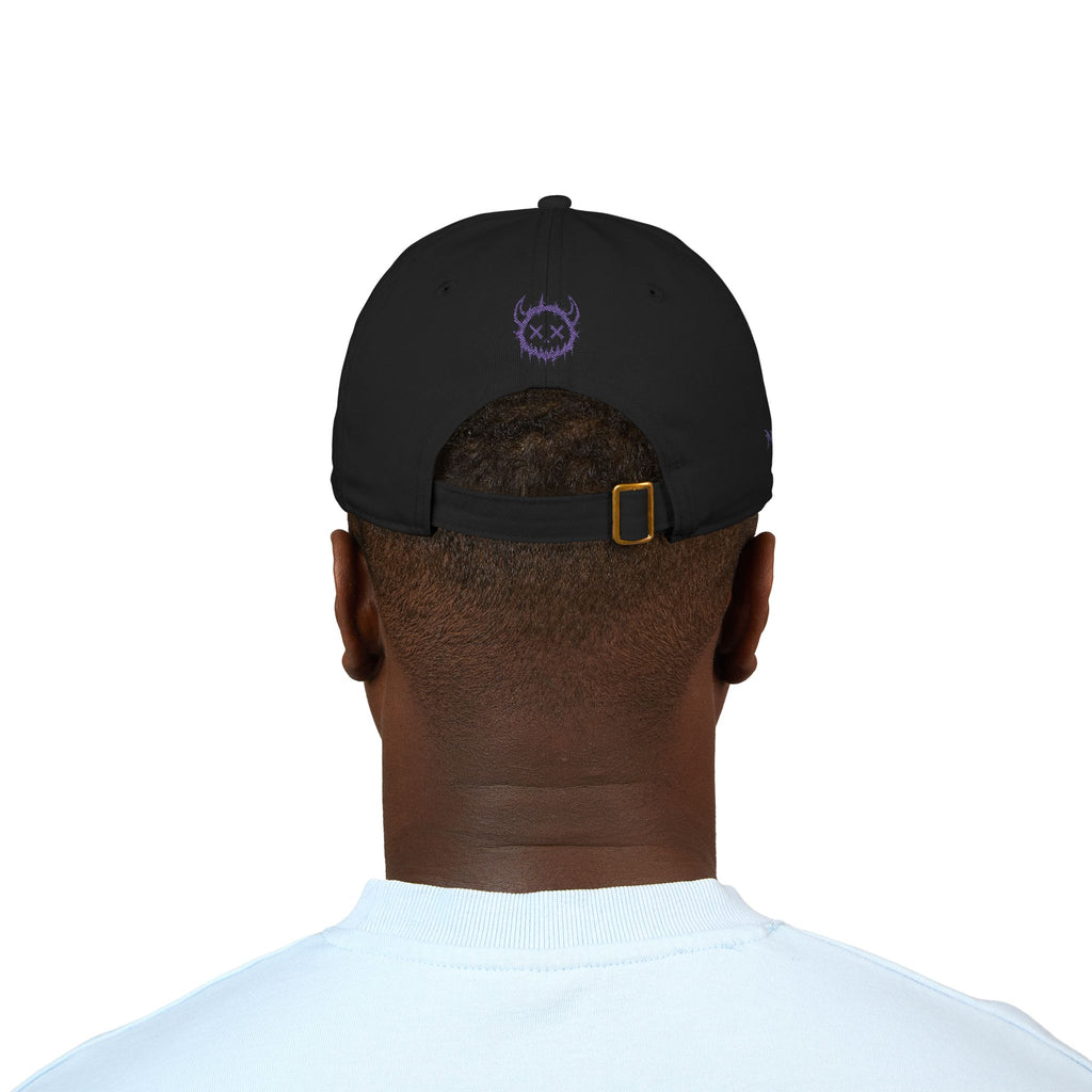 Embroidered Purple Demon Cap — Organic Baseball Hat