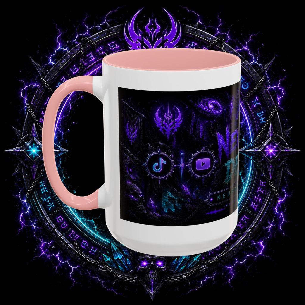 Neurotic Demon Accent Coffee Mug — Dark Neon Gaming Logo