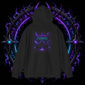 Neurotic Cosmos Hoodie — Purple Drip Demon Face Graphic Pullover