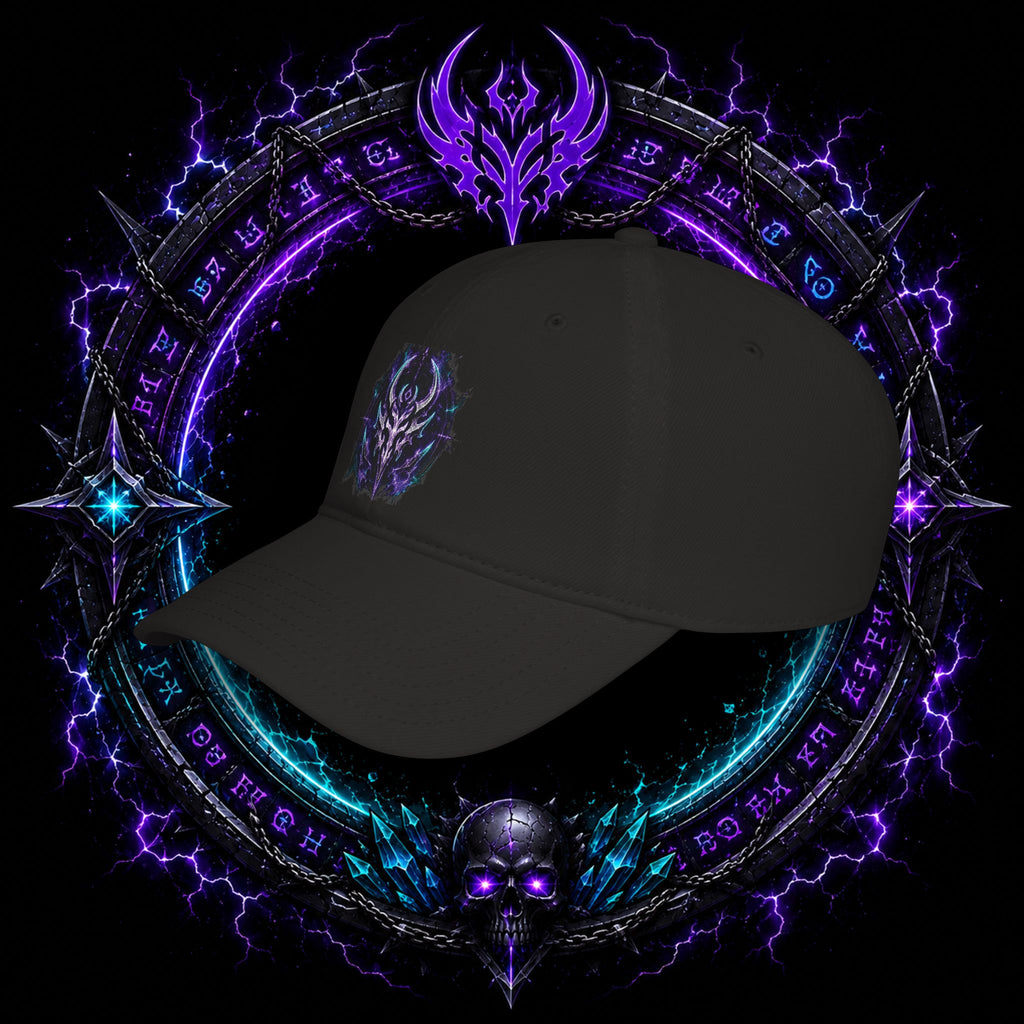 Neon Demon Skull Baseball Cap – Cyberpunk Gothic Low-Profile Hat