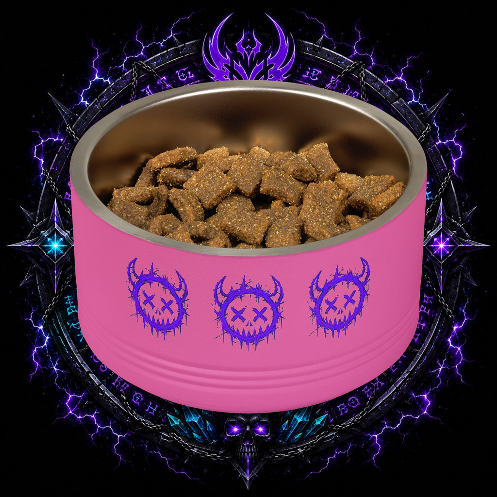 Gothic Purple Demon Pet Bowl — 18oz Stainless Steel Dog & Cat Bowl