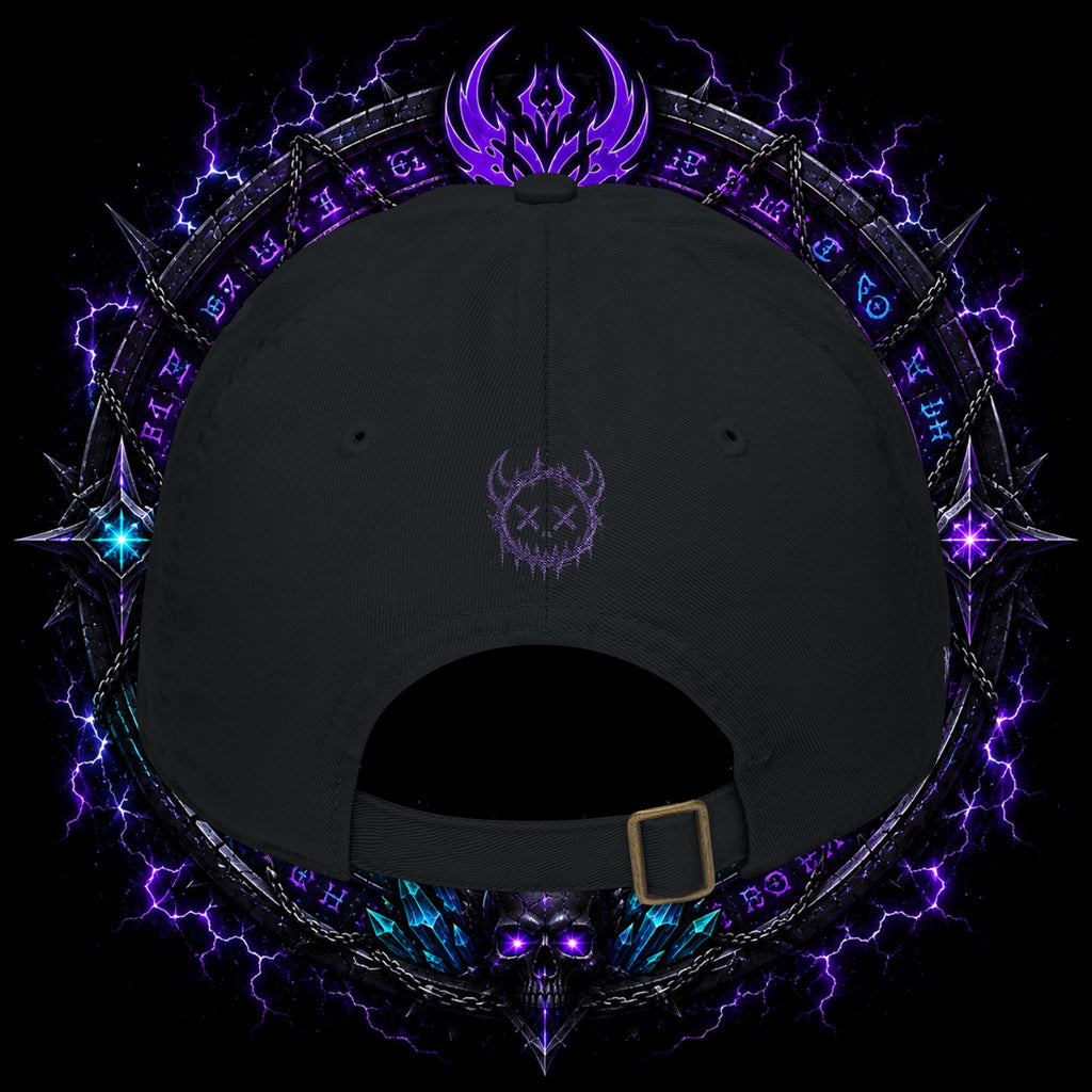 Embroidered Purple Demon Cap — Organic Baseball Hat