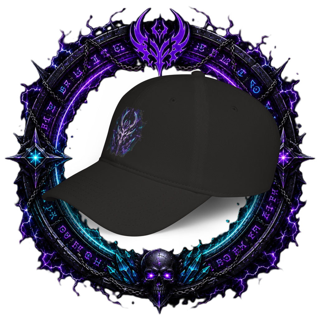 Neon Demon Skull Baseball Cap – Cyberpunk Gothic Low-Profile Hat
