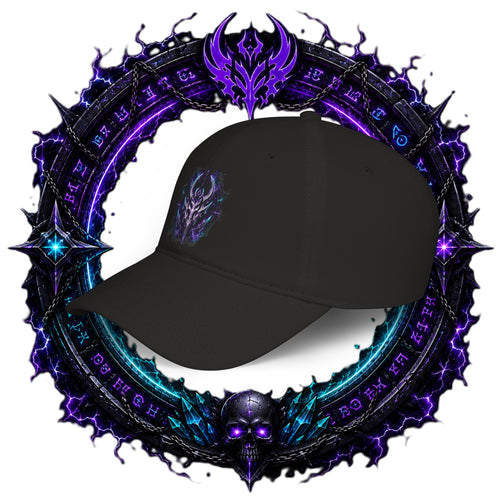 Neon Demon Skull Baseball Cap – Cyberpunk Gothic Low-Profile Hat