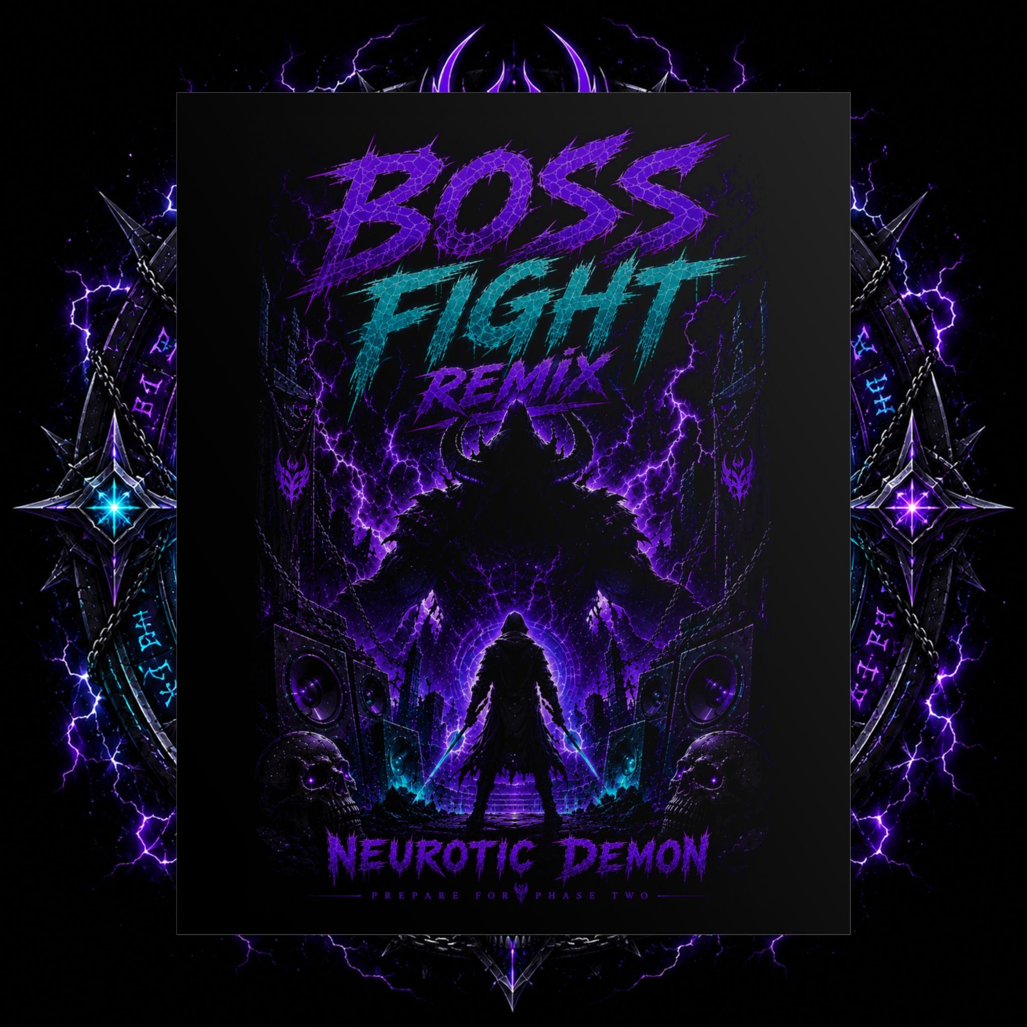 Boss Fight Remix Poster — Neurotic Demon Video Game Art Print
