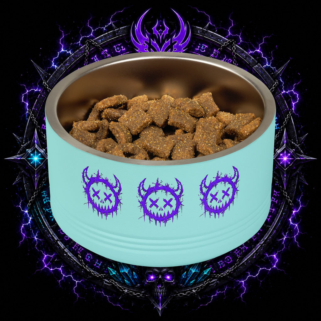 Gothic Purple Demon Pet Bowl — 18oz Stainless Steel Dog & Cat Bowl