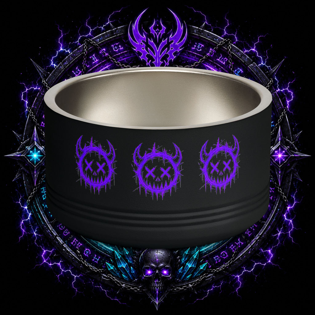 Gothic Purple Demon Pet Bowl — 18oz Stainless Steel Dog & Cat Bowl